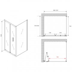 Душевое ограждение Abber Sonnenstrand AG07100B-S85B