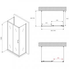 Душевое ограждение Abber Schwarzer Diamant AG30100B-S70B-S70B