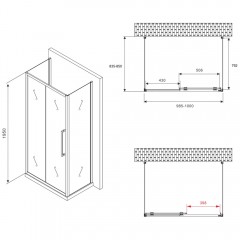 Душевое ограждение Abber Schwarzer Diamant AG30100MH-S85M-S85M