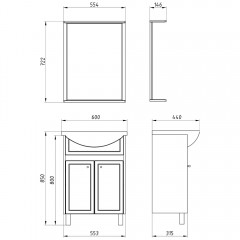 Тумба с раковиной ASB-Mebel Альпина 60