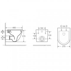 Унитаз подвесной Azario Grado AZ0046MBSP безободковый