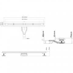 Трап душевой Esbano Slim S-SIDE-70SG