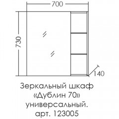 Зеркало-шкаф СаНта Дублин 70 123005