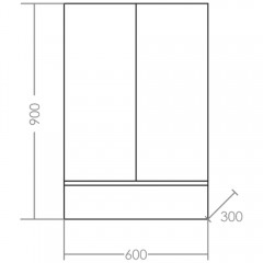 Шкаф подвесной СаНта Марс 60x90 светлый 700412