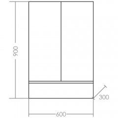 Шкаф подвесной СаНта Марс 60x90 янтарный 700413