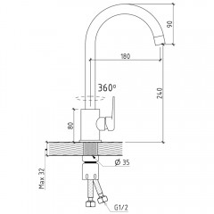 Смеситель для кухни Teymi Iva T10221