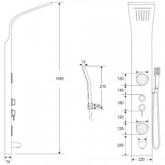 Душевая панель Cerutti Twin S CT9987