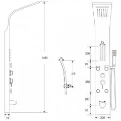 Душевая панель Cerutti Victoria BK CT9981