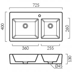 Раковина Cerutti Double Vito CT9281