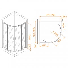 Душевое ограждение RGW Passage PA-51B 100x100 02085100-14