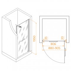 Душевая дверь RGW Passage PA-103Gb 90 020810309-26