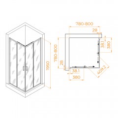 Душевое ограждение RGW Passage PA-39B 80x80 03083988-14