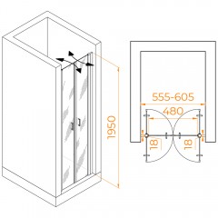 Душевая дверь RGW Passage PA-104Gb 60 060810406-16