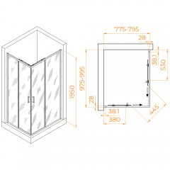 Душевое ограждение RGW Passage PA-246B 80x100 030824680-14