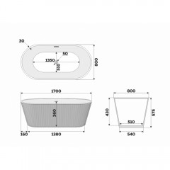 Ванна акриловая Delice France Caresse 170x80 белый DLR440101W