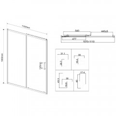 Душевая дверь Vincea City VDS-5CT110CLB