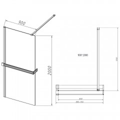 Душевое ограждение Vincea Walk-In HR VSW-4HR900CG