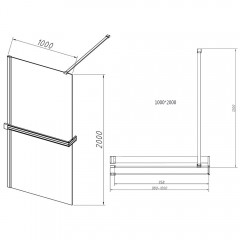 Душевое ограждение Vincea Walk-In HR VSW-4HR100CG