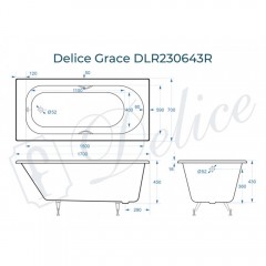 Ванна чугунная Delice France Grace 170x70 DLR230643R