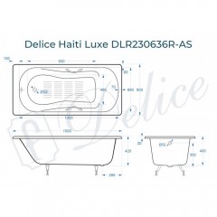 Ванна чугунная Delice France Haiti Luxe 150x80 DLR230636R-AS