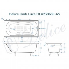 Ванна чугунная Delice France Haiti Luxe 180x80 DLR230639-AS