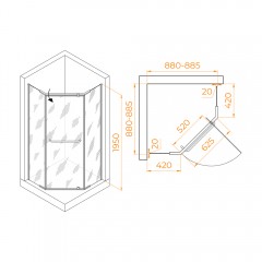 Душевое ограждение RGW Passage PA-081B 90x90 35088199-14