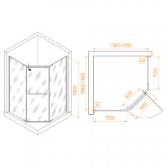 Душевое ограждение RGW Passage PA-081B 120x120 35088122-14