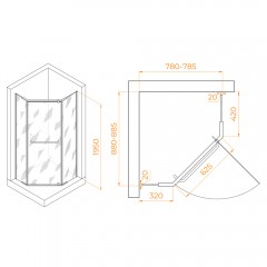 Душевое ограждение RGW Passage PA-091 80x100 35089180-11