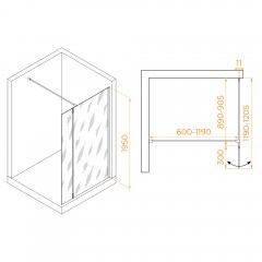 Душевое ограждение RGW Walk In WA-050 90 351005093-11