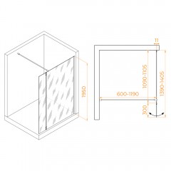 Душевое ограждение RGW Walk In WA-050 110 351005013-11