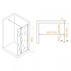 Душевое ограждение RGW Walk In WA-050B 60 351005063-14