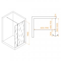 Душевое ограждение RGW Walk In WA-050Gb 70 351005073-16