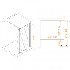Душевое ограждение RGW Walk In WA-051Gb 100 351005103-16