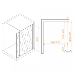 Душевое ограждение RGW Walk In WA-051W 120 351005123-15