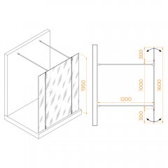 Душевое ограждение RGW Walk In WA-052Gb 100 35105210-16
