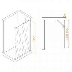 Душевое ограждение RGW Walk In WA-110Gb 110 351011011-16