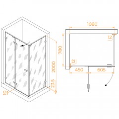 Душевое ограждение RGW Stilvoll SV-040Gr 80x110 353204081-110