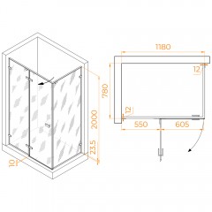 Душевое ограждение RGW Stilvoll SV-040Gr 80x120 353204082-110