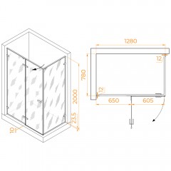 Душевое ограждение RGW Stilvoll SV-040Gr 80x130 353204083-110