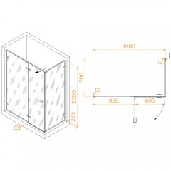 Душевое ограждение RGW Stilvoll SV-040Gr 80x150 353204085-110