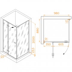 Душевое ограждение RGW Stilvoll SV-040Gr 90x100 353204090-110