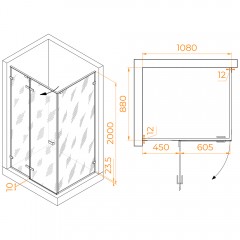 Душевое ограждение RGW Stilvoll SV-040Gr 90x110 353204091-110