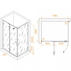 Душевое ограждение RGW Stilvoll SV-040Gr 90x120 353204092-110