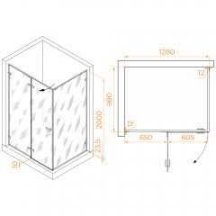 Душевое ограждение RGW Stilvoll SV-040Gr 100x130 353204003-110