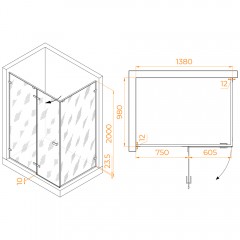 Душевое ограждение RGW Stilvoll SV-040Gr 100x140 353204004-110