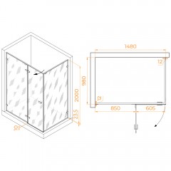 Душевое ограждение RGW Stilvoll SV-040Gr 100x150 353204005-110