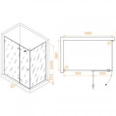 Душевое ограждение RGW Stilvoll SV-040Gr 100x160 353204006-110