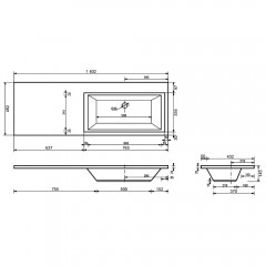 Раковина Style Line Estetus Даллас 1400x482 R СС-00002432