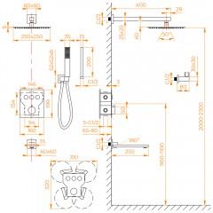 Душевая система встраиваемая RGW SP-371 термостат