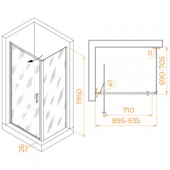 Душевое ограждение RGW Stilvoll SV-145 90x70 703214597-11